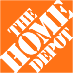 The Home Depot logo, a corporate partner contributing to community development, volunteer projects, and home improvement initiatives