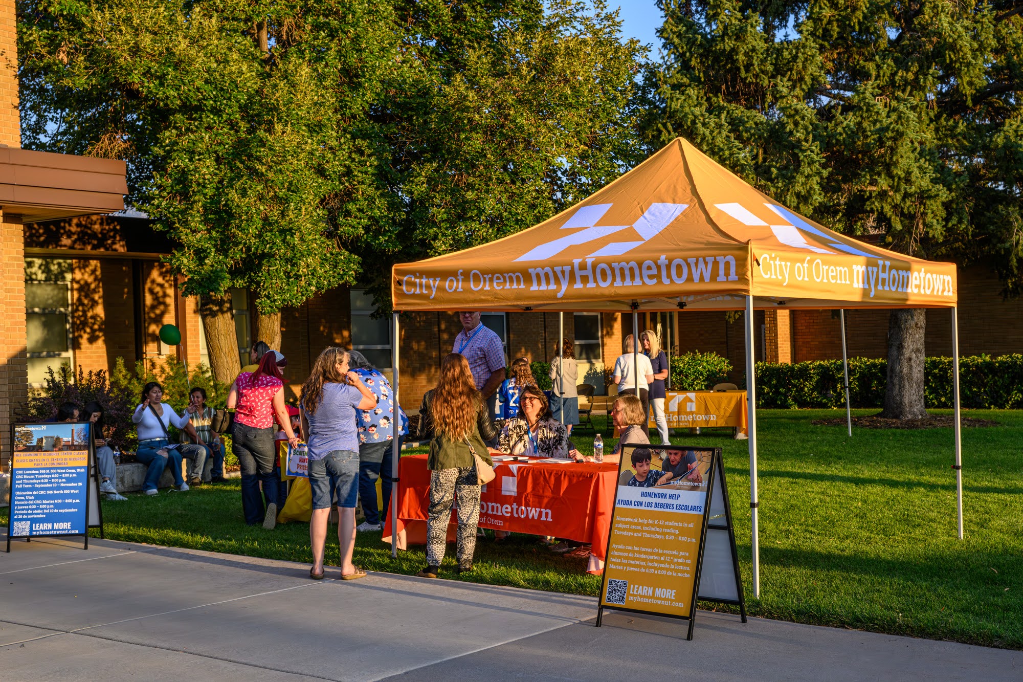 Community outreach event hosted by City of Orem myHometown, connecting residents to local programs and family support services in Utah